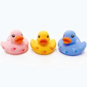 Pato de goma con diseño de patrón de pintura personalizado, regalo de promoción, juguetes de pato