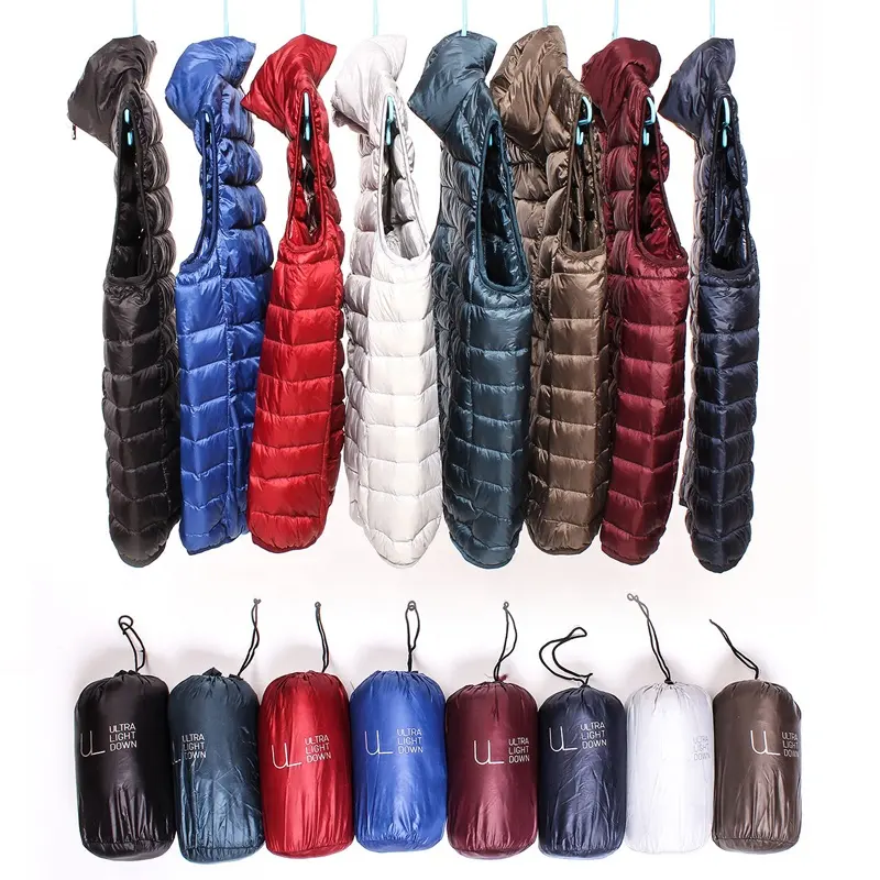 Pinghu FASHION 2020 Chinese Manufacturer Stock Wholesale Slim Short Waterproof Feather Weight Package Down Vest For Men