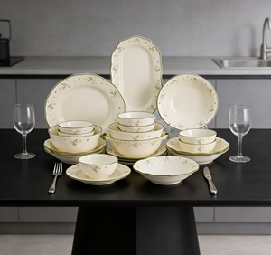 Manufacturer Supplier Vintage Wholesale Hotel Light Luxury European-Style Ceramic Tableware <b>Set</b> - Product Image 6