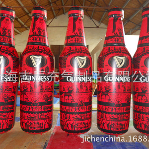 Botella Inflable Guinness de 8-10 Pies con Impresión Digital Resistente al Agua, Modelo Publicitario para el Día de San Patricio - Product Image 1