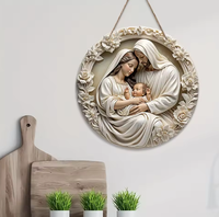 Beliebte Religiöse Holzdekoration mit Aufdruck für Weihnachten, Klassisches Kunsthandwerk für Schreibtisch, Wand und Tür, Katholische Dekoration