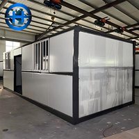 Casa Contenedor Plegable Móvil de Acero Ligero de 12 pies, Cabaña Prefabricada Portátil para Almacenamiento Exterior, Garaje o Taller