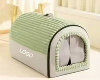 Lit pour animaux de compagnie en forme de maison, épais et confortable, pour l'hiver et l'automne, avec un grand espace, en fibre, pour chat, amovible