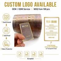 Rollo de Etiquetas Adhesivas Cosméticas de Vinilo Impermeable con Lámina Dorada Personalizada, Impresión de Logotipo Transparente, de Guangdong