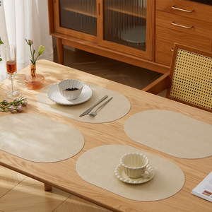 Set de table ovale de style nordique, couleur unie, résistant à l'huile et isolant thermiquement, pour la salle à manger - Product Image 4
