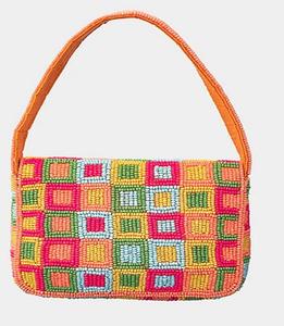 Bolso bandolera de cuero genuino geométrico multicolor hecho a mano con correa de cadena ajustable para mujer - Product Image 6
