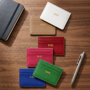 PU Leather Slim Credit Card <b>Wallet</b> Credit Card Holder Green Red and Blue Color Credit Card Case - Product Image 1