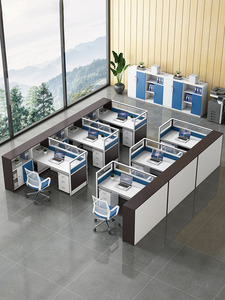 Рабочая станция, мебель, офисная Рабочая станция, рабочее место на 6 персон, L-образная офисная Рабочая станция - Product Image 3