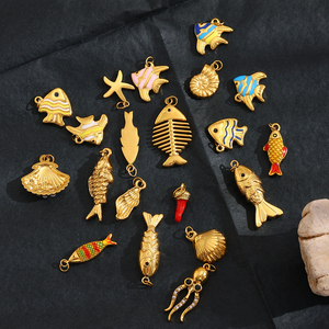 Ciondoli Fashion Dreamshow per Creazione di Gioielli Pendenti a Forma di Animale Marino Ciondoli Smaltati Placcati in Oro in Acciaio Inossidabile Accessori per Gioielleria - Product Image 6