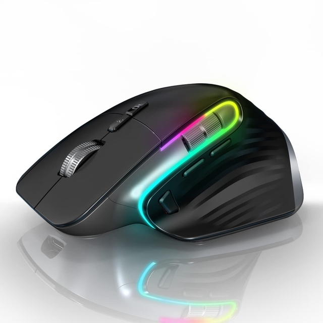 Ergonomic 2.4G Rechargeable RGB 4000DPI Wireless Gaming Mouse Backlit Style with Type C Charging Port for Laptops & Desktops