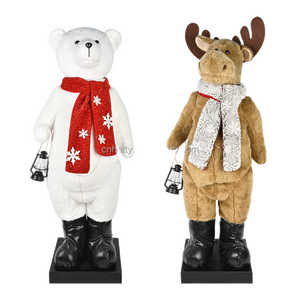 Hatty Factory Outlet – Figurines en peluche écologiques de 42 à 45 pouces pour décoration intérieure, avec jambes télescopiques, ornements de Noël, rennes et ours polaires - Product Image 4