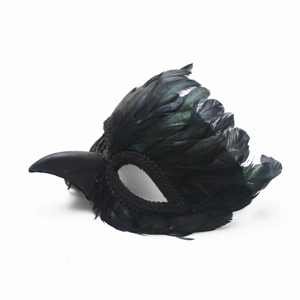 Fabbricazione di mezza faccia Anime con <span class=keywords><strong>gufo</strong></span> di uccelli <span class=keywords><strong>maschera</strong></span> di piume di carnevale di Halloween maschere per feste di carnevale con naso nero oro maschere per animali su misura per donne uomini - Product Image 4