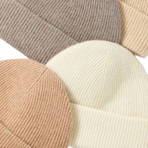 Custom Embroidery Logo Woven Label Winter Warm Knitted Hat <b>Wool</b> Thickened <b>Beanie</b> - Product Image 1