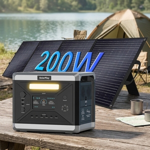 เครื่องกำเนิดไฟฟ้าพลังงานแสงอาทิตย์ SolarPlay 2400W LiFePO4 พร้อมแบตเตอรี่ รองรับแผงโซลาร์เซลล์ 200W ใช้กับรถยนต์ได้ คลื่นไซน์บริสุทธิ์ ระบบออฟกริด สำหรับใช้งานกลางแจ้ง - Product Image 1