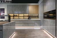 Armoires de cuisine super fortes et brillantes Rangement multifonctionnel Nouveau accessoirisé Évier Charnière Tiroir Glissière Robinet Dosseret