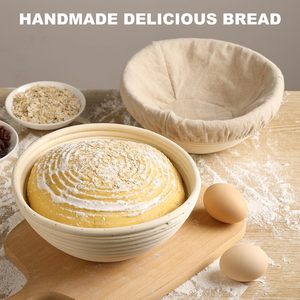 Cesta de Almacenamiento Redonda de Ratán Hecha a Mano de 9-10 Pulgadas, Cestas para Fermentación de Pan - Product Image 5