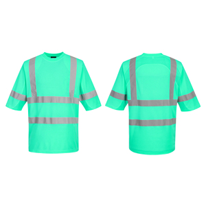 Chemise de sécurité haute visibilité pour les travailleurs routiers, certifiée ANSI/ISEA 107 Classe 2/3, bande réfléchissante, tissu respirant 100% polyester - Product Image 5