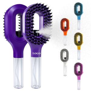 0728 Dry and Wet Detangling Manual <b>Press</b> Water Spray Comb Hair Smooth Silky Brush Wide Fine Mist Salon - Product Image 2
