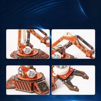 Modèle d'assemblage de bras robotique en bois avec télécommande sans fil, jouet de puzzle pour enfants, puzzle 3D fait main pour garçons, apprentissage précoce tendance