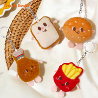 Porte-clés en peluche Fast Food : Frites et poulet frit en peluche, petits jouets en vrac pour enfants, cadeaux scolaires