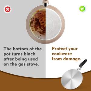 Placa Adaptadora de Inducción de Acero Inoxidable de 13 cm con Asa para Usar con Cafeteras Moka y Utensilios de Cocina en Placas de Inducción, Conducción de Calor - Product Image 6