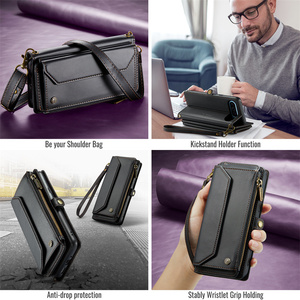 Luxe Multi Carte Fermeture Éclair Portefeuille Longe Sac À <span class=keywords><strong>Bandoulière</strong></span> pour Google Pixel 7A 8 9Pro XL Flip En Cuir Artificiel <span class=keywords><strong>Bandoulière</strong></span> <span class=keywords><strong>Téléphone</strong></span> Cas - Product Image 4