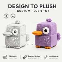 Porte-clés en peluche personnalisé par le fabricant, OEM, jouet en peluche perroquet carré amusant, mascotte personnalisée, poupée en peluche, oreiller en peluche, faible MOQ