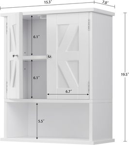 Armadietto Moderno da <span class=keywords><strong>Bagno</strong></span> a Parete con Ante Scorrevoli e Ripiano Regolabile, Finitura Bianca <span class=keywords><strong>per</strong></span> <span class=keywords><strong>Bagno</strong></span> e Lavanderia - Product Image 3