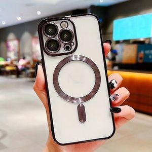 Nhà Má<span class=keywords><strong>y</strong></span> Giá Bảo Vệ Từ Trường Hợp Đối Với Samsung S23 Mạ Điện Nữ Tính Điện Thoại Bìa Shell Đối Với iPhone 12 13 14 15 16 Pro Max - Product Image 1