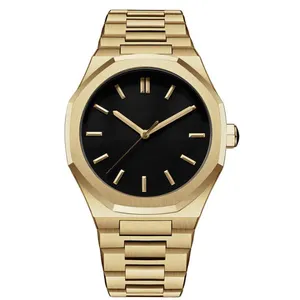 Custom Design 316L Mens Gold Stainless Steel Vintage Watch Japanese Miyota Quartz Good Quality Wrist Watch