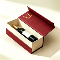 Boîte cadeau de luxe personnalisée pour vin, boîte d'emballage en papier pliable magnétique pour bouteille de vin rouge ou de champagne, cadeau d'entreprise pour fête ou mariage