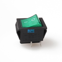 Interrupteur à bascule industriel en plastique LANZMFG KCD4-201N noir et vert, bouton marche/arrêt, étanche, 4 broches DPST, 250V AC, 16A, 33*25MM