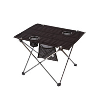Table de camping pliable portable avec porte-gobelets, table d'appoint extérieure en aluminium 1680D EFT-137