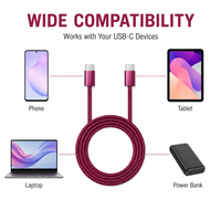 Câble de charge rapide USB-C 60W, cordon de chargeur tressé durable avec alimentation stable et synchronisation des données pour iPhone 15 16 17 18