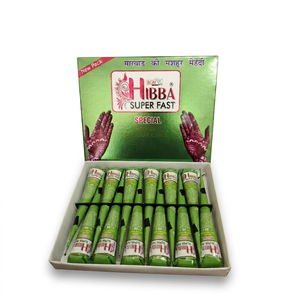 Cono de Henna Hibba Super Rápido para Novias, Color Marrón, Pasta de Mehndi Fácil de Aplicar para Arte Corporal, Manos y Pies - Product Image 1
