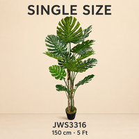 Plante artificielle Monstera exotique haute, ornement de verdure artificielle pour la décoration intérieure et la mise en scène d'événements