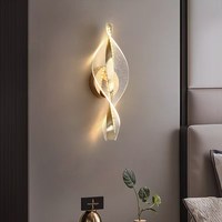 Lampe murale intérieure moderne en cristal acrylique LED de luxe léger pour chambre à coucher, salon, fond de télévision, couloir et bureau à domicile