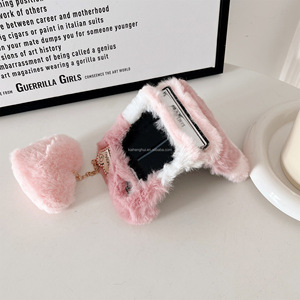 <span class=keywords><strong>Coque</strong></span> de téléphone en peluche mignonne avec breloque en forme de cœur pour Samsung Z Flip3 4 5, <span class=keywords><strong>coque</strong></span> de protection moelleuse anti-rayures - Product Image 5