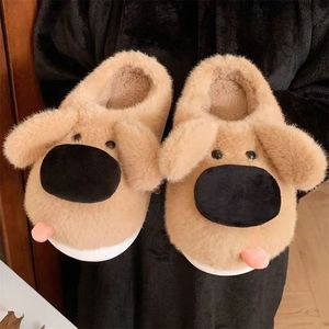Nouveau mignon langue collant <span class=keywords><strong>chien</strong></span> pantoufles pour femmes anti-dérapant automne et hiver pantoufles poilues pour la maison <span class=keywords><strong>chaleur</strong></span> Couple Ins Style - Product Image 2