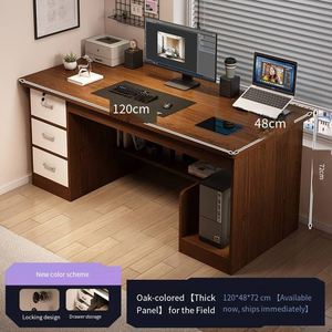 Escritorio de Computadora de Dos Tonos Directo de Fábrica con Bandeja Extraíble para Teclado, Gabinete de Almacenamiento con 3 Cajones, Estación de Trabajo para Oficina en Casa - Product Image 4