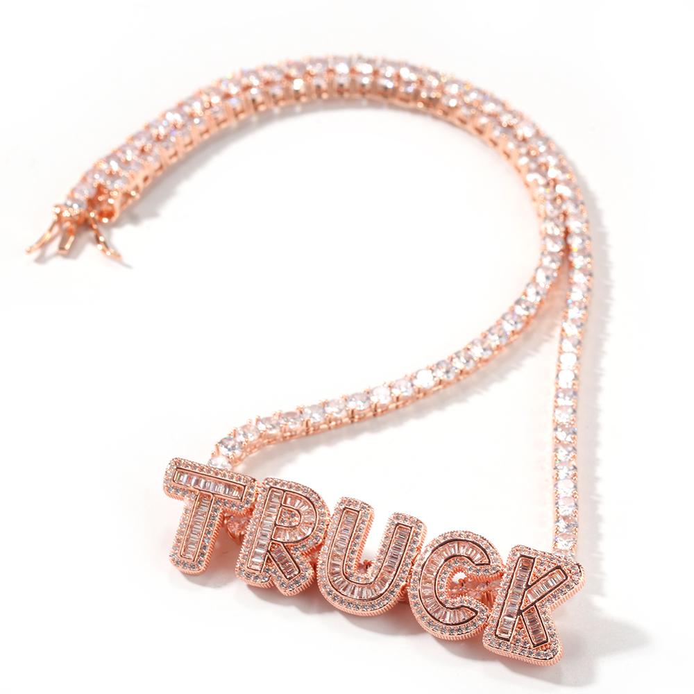 Oro rosa (lettera cz trasparente) + trasparente 4 mm * 18 pollici