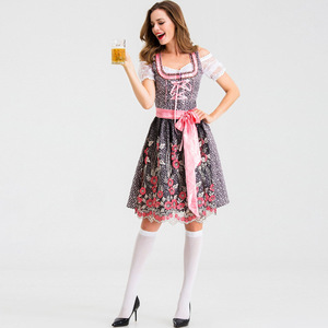 Vestido Dirndl Alemán Yi Xiaoyi para Mujer, Disfraz de Halloween para Adultos, Traje de Cosplay para Festival de Cerveza, Falda y Medias Blancas - Product Image 2