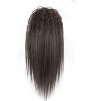 Perruque queue de cheval droite style latino-américain avec dentelle frontale, haute et volumineuse, à clipser, facile à appliquer, en fibre synthétique, 20 pouces, mi-longue