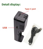 Chargeur de batterie Li-ion rechargeable avec indicateur LED, port de charge USB, adaptateur universel 4,2 V 600 mA pour cellules cylindriques 21700, appareil photo
