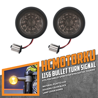Motorrad Schwarze Bullet-Blinker mit Getönter Linse ABS-Anzeigeleuchte Passend für Harley Softail Dyna Touring Trike XL 2014-Aktuell Paarweise