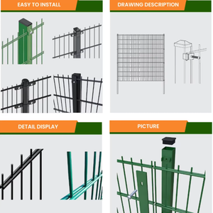 Valla de malla de alambre doble de hierro económica, paneles soldados galvanizados en caliente, directo de fábrica, <span class=keywords><strong>para</strong></span> bricolaje en cercas de patio trasero y corrales <span class=keywords><strong>para</strong></span> <span class=keywords><strong>perros</strong></span>, tratada térmicamente - Product Image 3