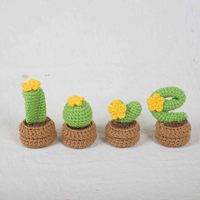 LOVE Cactus Petite plante en pot, plante artificielle au crochet, décoration de bureau et de voiture