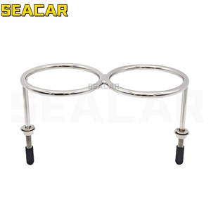 Seacar Stainless Steel Double Cup Holder Rack For Boat Marine RV <b>Interior</b> <b>Accessory</b> - Product Image 1