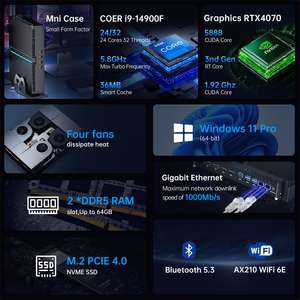Mini Gaming Pc I7I5 RTX4070 12G I5I7 Dull Lan 64GB DDR5 RAM 2TB SSD <strong>Processor</strong> Mini <strong>Computer</strong> <strong>with</strong> 3*DP 1*HD-MI Mini Pc Gaming I9 - Product Image 4