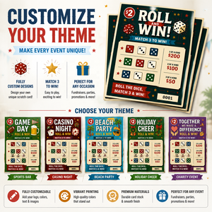 Wholesale Instant Prize Winning Three Windows Pull Tab Card Custom Patterns Variable Data Tear Off Tickets For Fundraising - Product Image 5